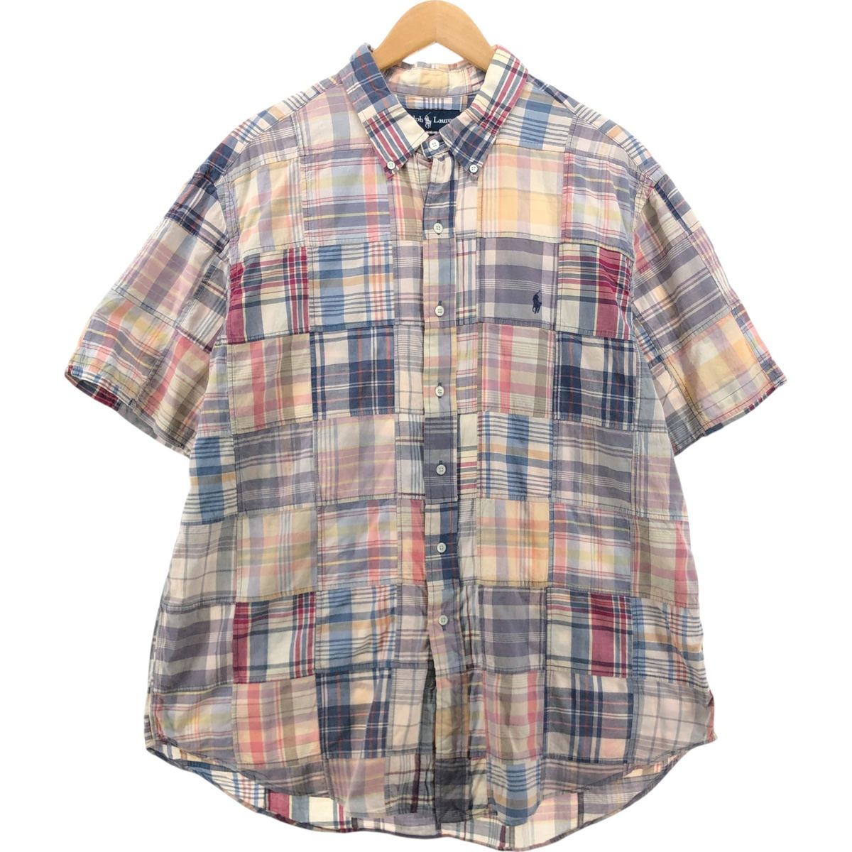 古着 ラルフローレン Ralph Lauren 半袖 ボタンダウンシャツ メンズM /eaa448553 【中古】/eaa448553 古着 ラルフローレン Ralph Lauren POLO by Ralph Lauren 半袖 リネン