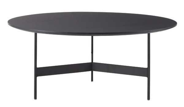 オーク化粧合板 とブラックアイアンレッグのセンターテーブル