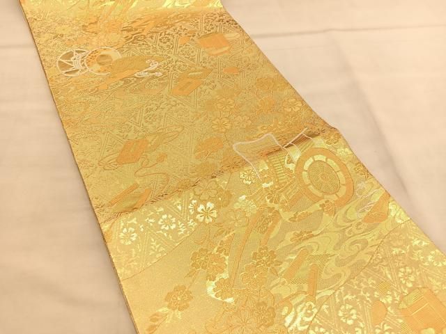 佐賀錦　六通柄袋帯　雪輪吉祥花文　金糸　逸品 佐賀錦 六通柄袋帯 雪輪吉祥花文 金糸 逸品 - メルカリ