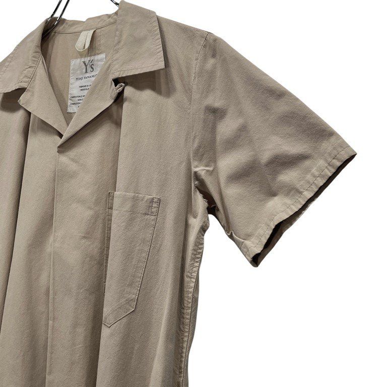 Y's オープンカラープルオーバーコットンロングシャツワンピース 半袖