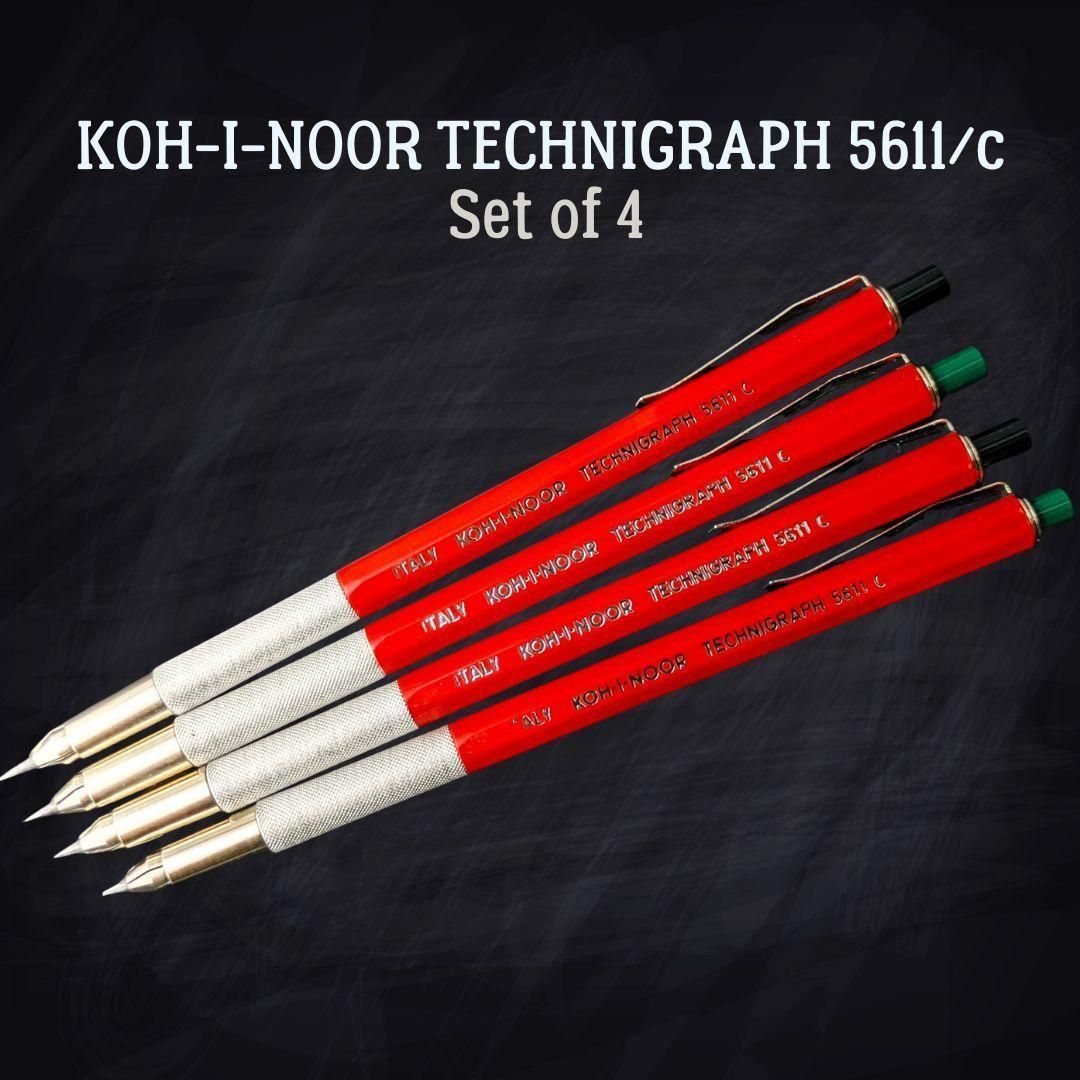 KOH-I-NOOR テクニグラフ5611|c 2mm 4本 イタリア製 コヒノールのドラフティング用2mm芯ホルダー Technigraph 5611|c