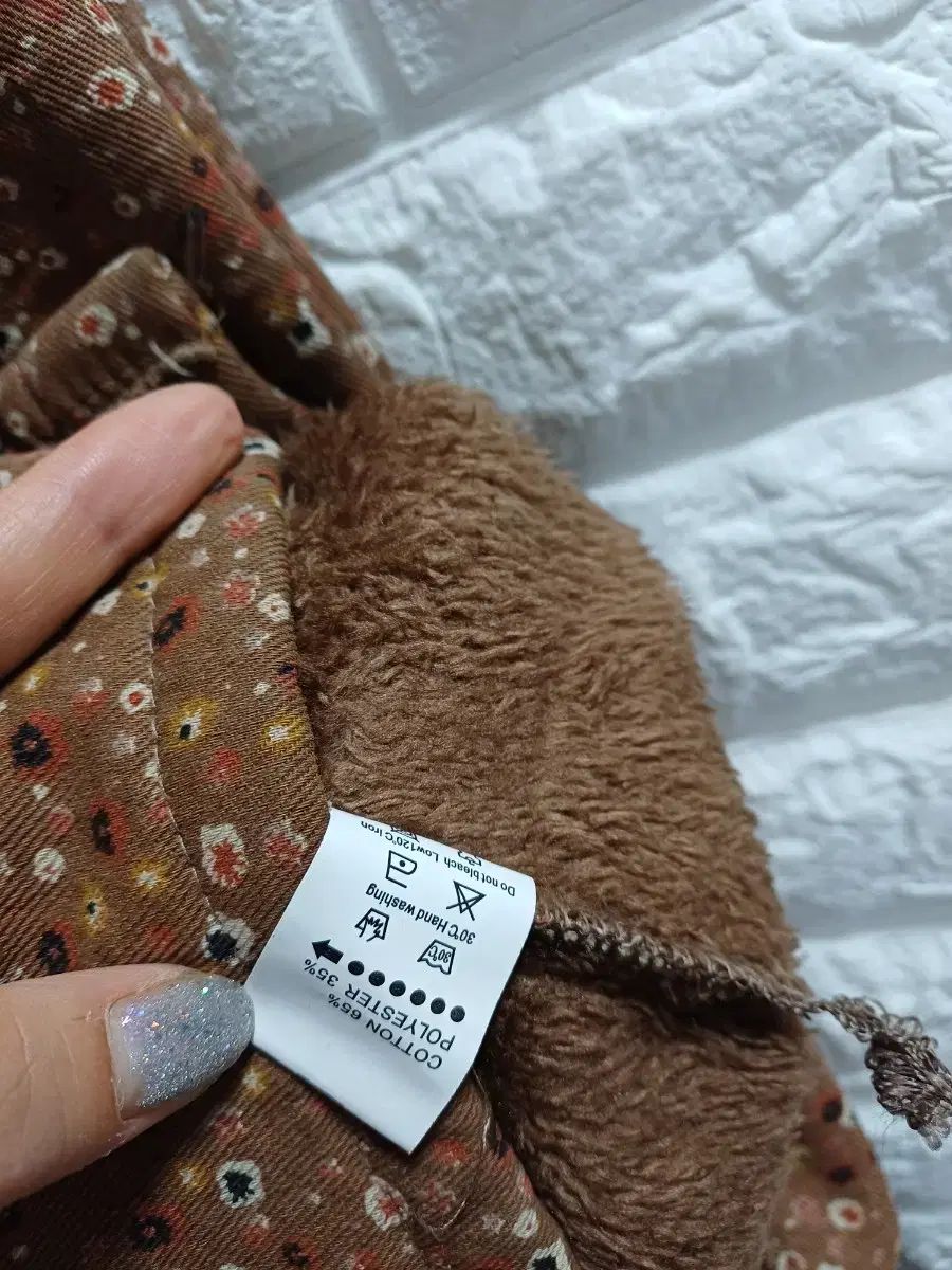 小花柄キルティング フード付きロングコート