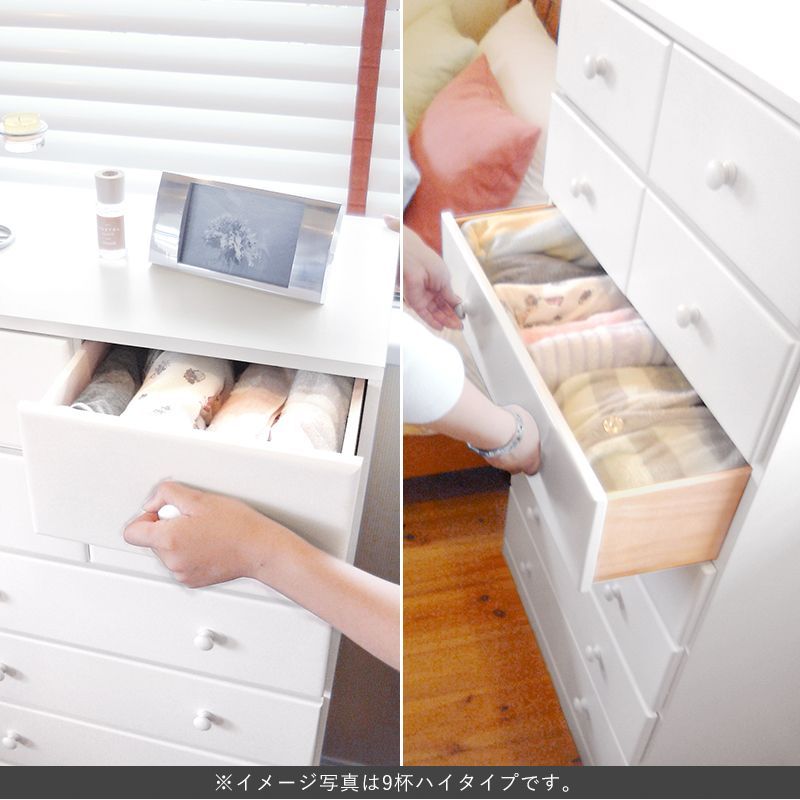 幅60㎝】チェスト（ホワイト）11杯スーパーハイタイプ［完成品］