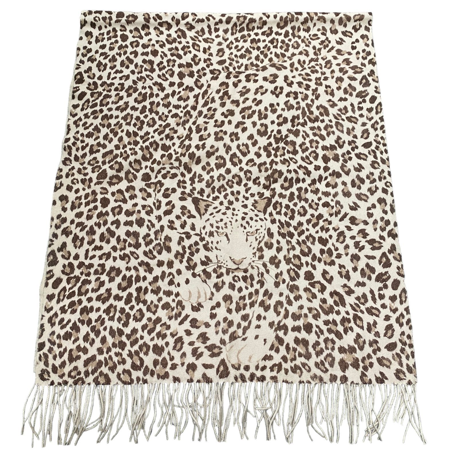 ☆EM0132 YSL イヴサンローラン 大判マフラー ヒョウ柄 ヒョウ