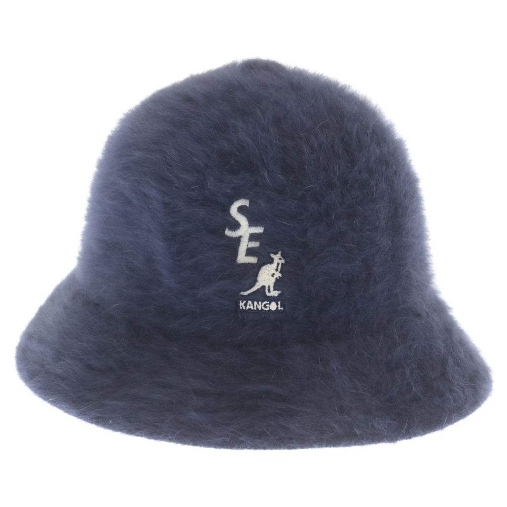 KANGOL (カンゴール) ×WIND AND SEA FURGOLA CASUAL K3017ST ウィンダンシー ファーゴラ カジュアル ロゴ刺繍 バケットハット 帽子 ネイビー