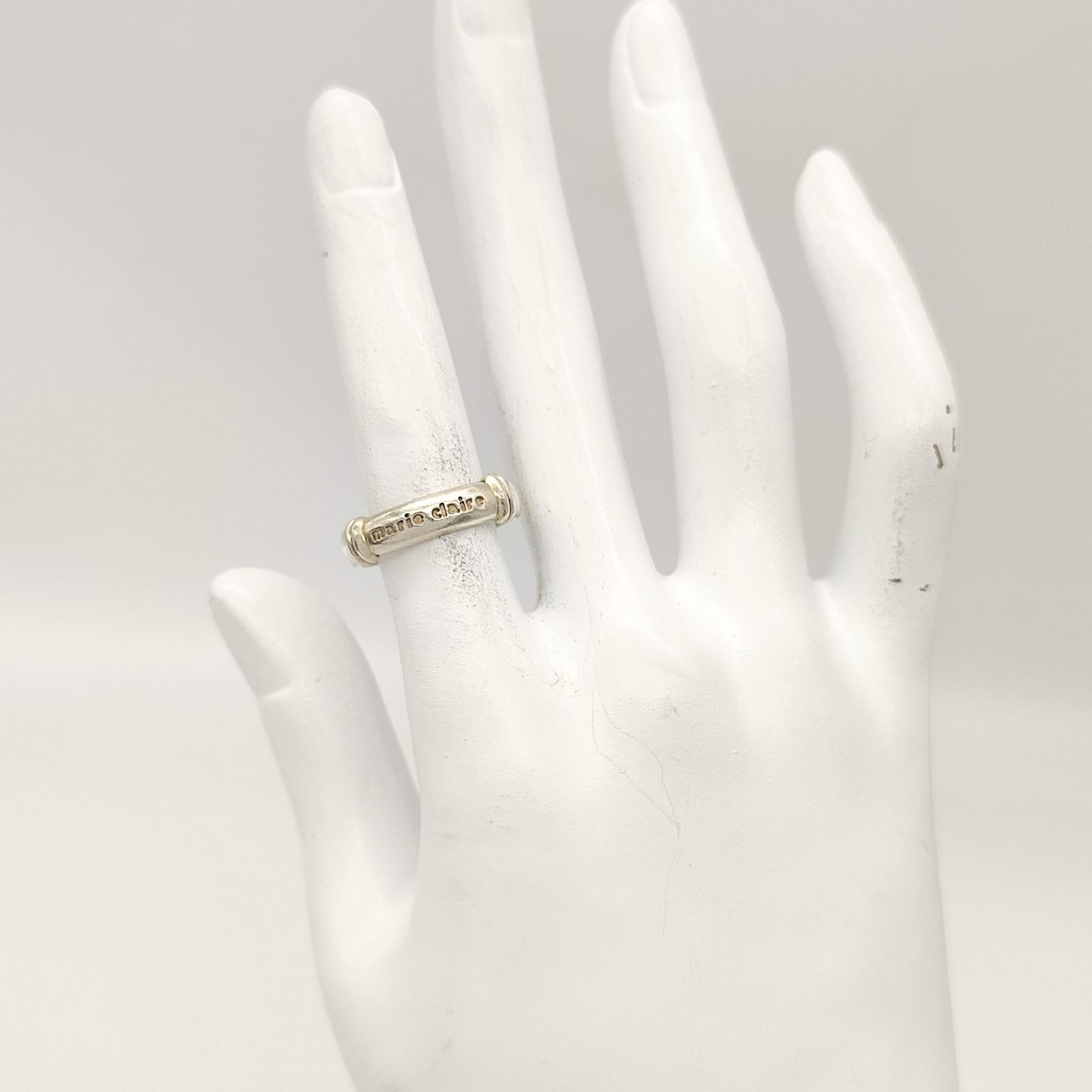 美品】marie claire マリクレール ロゴリング SILVER シルバー925 10号 