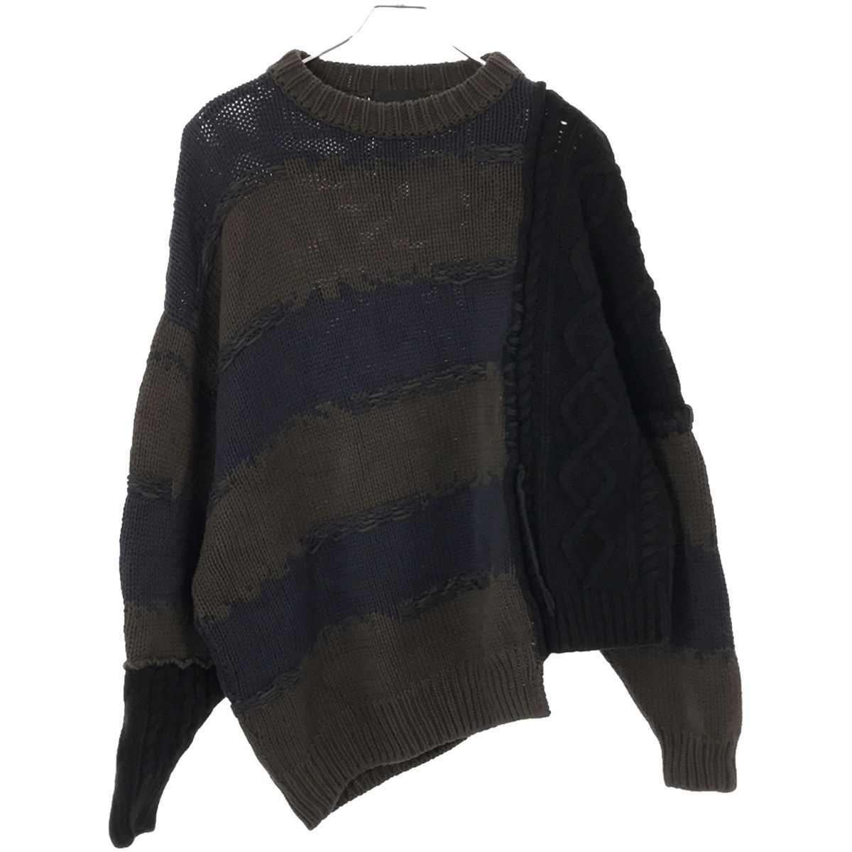 ROTOL ロトル 22AW FRANKEN C/N KNIT フランケンクルーネックニットセーター R22WKFK33 ブラウン 2 - メルカリ