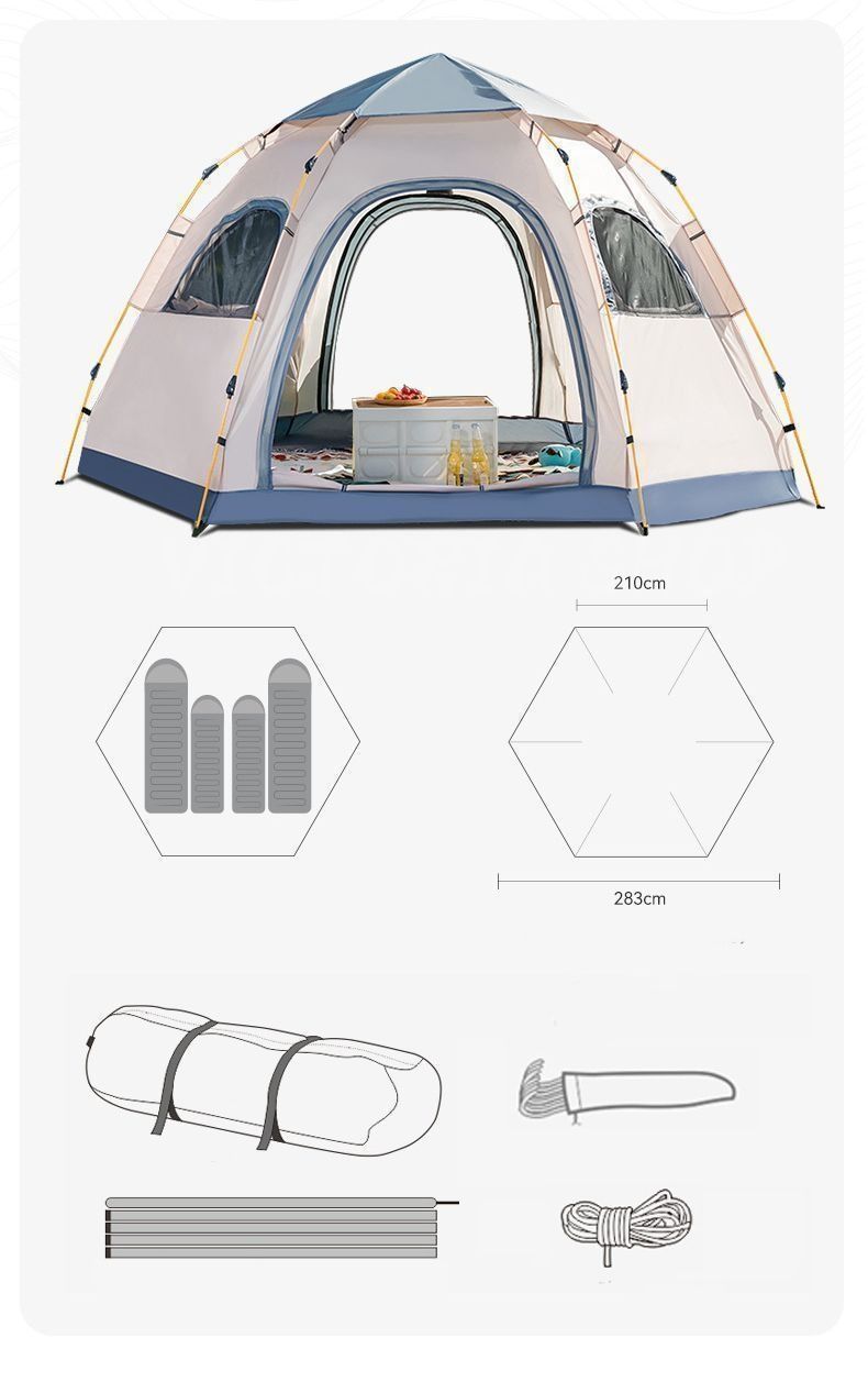 キャンプテント ワンタッチテント アウトドア キャンプ用品 六角形構造 Amazon.co.jp: ワンタッチテント 新六角形テント 2ドア4窓