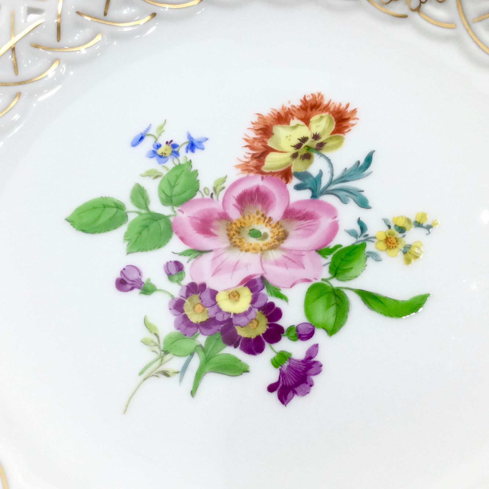 マイセン ベーシックフラワー 5つ花 オープンワーク プレート 紙箱・皿