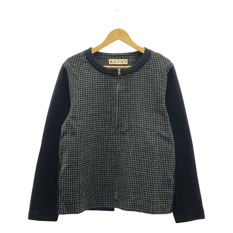 MARNI / マルニ | ウール バックスリット ハーフジップ プルオーバー