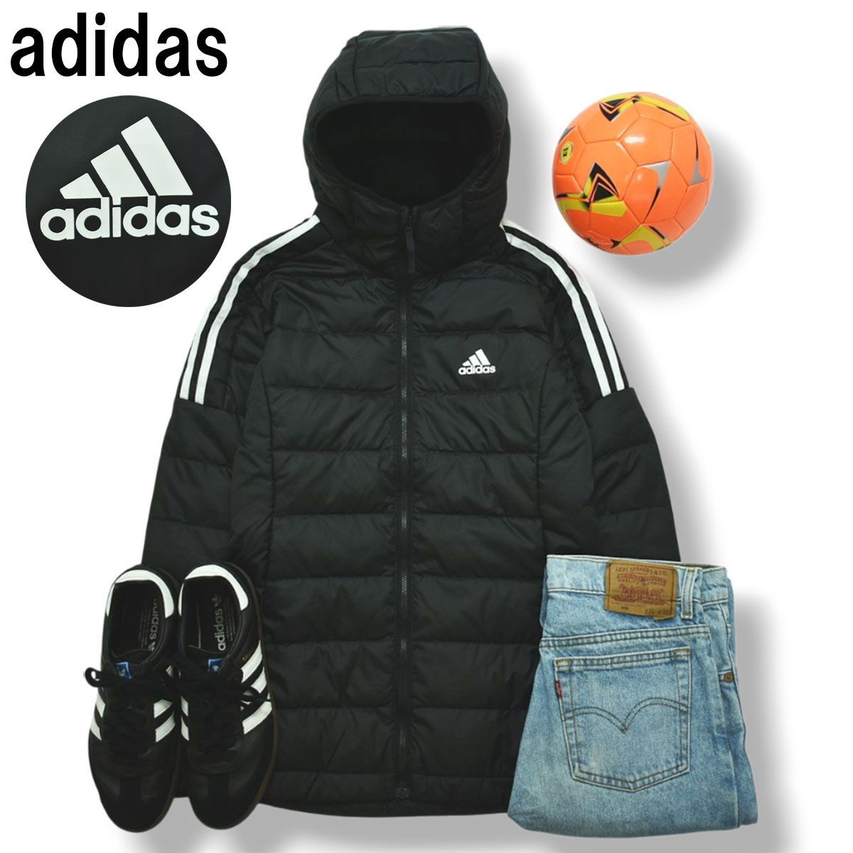 adidas ストライプ ダウンジャケット adidas ダウンジャケット ダウン Itavic スリーストライプス