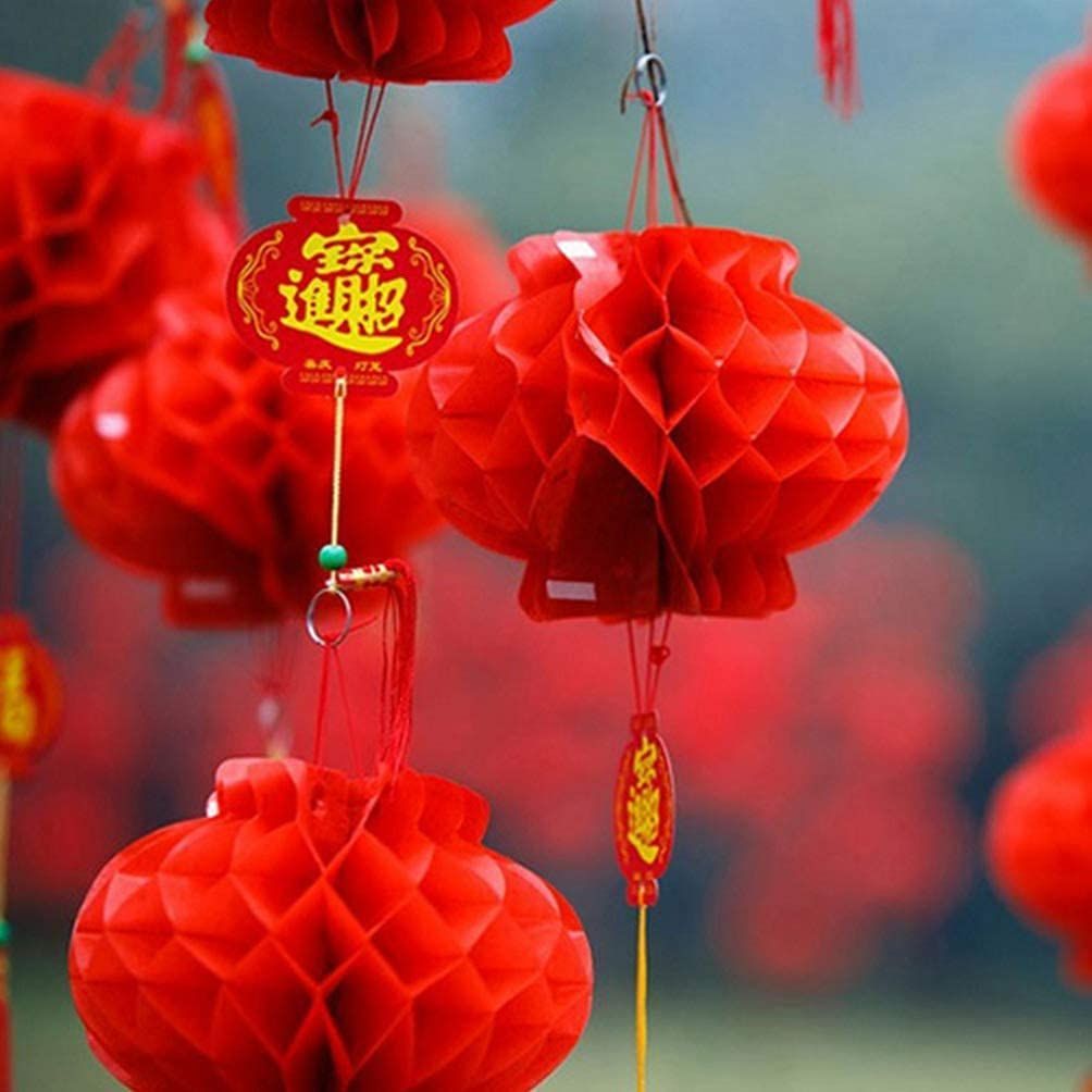 新年 装飾 正月 縁起のいい ランタン飾り お祭り 赤 ショップ 紙