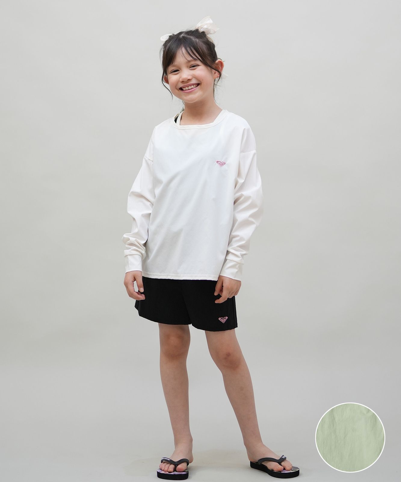 ムラスポ公式 ROXY ロキシー 水着 ラッシュガード 2点セット キッズ 長袖 Tシャツ ショーツ MINI HEAR THE WAVES TLY251108