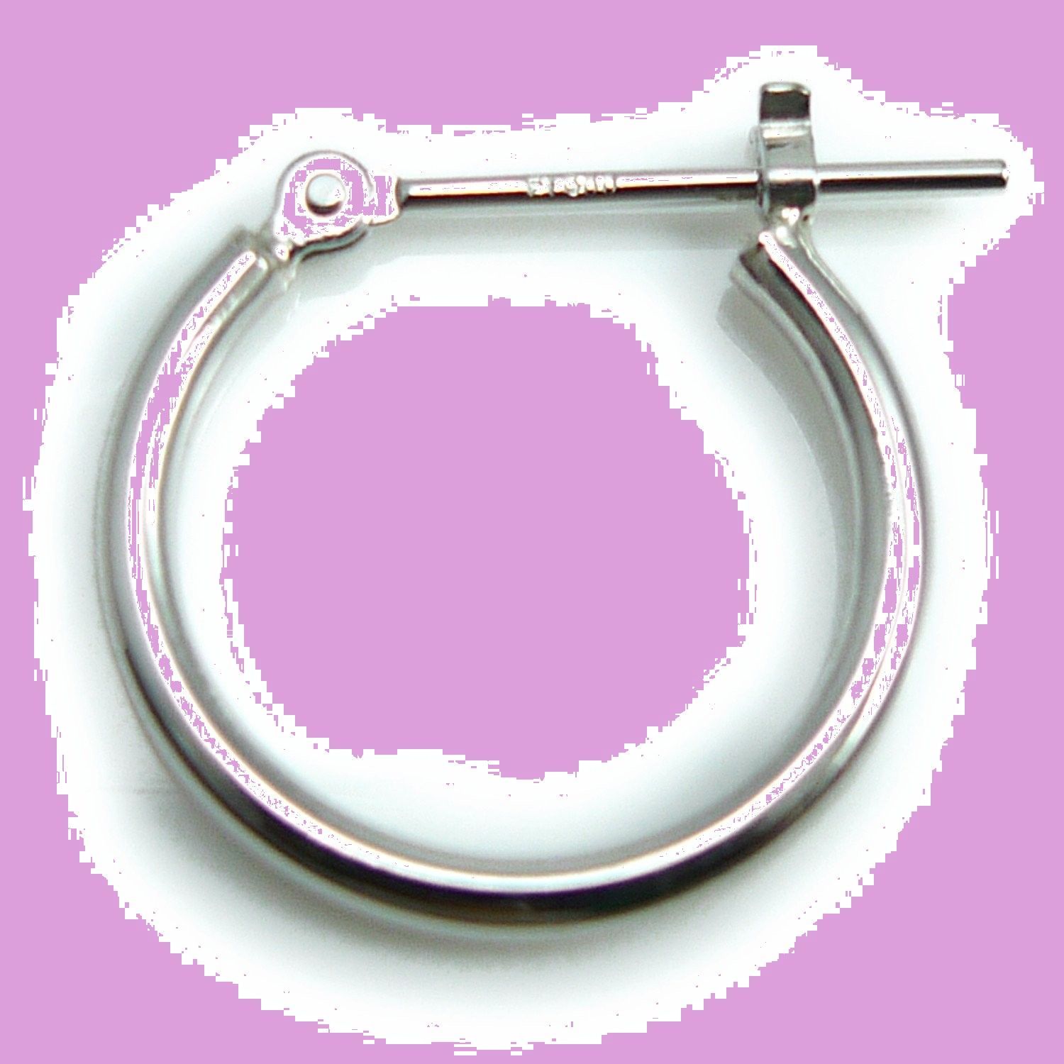 フープピアス Pt900 1.5mm x 15mm 片耳分0.5ペア プラチナ シングル メンズ フープ リング ピアス 1.5x15mm片耳