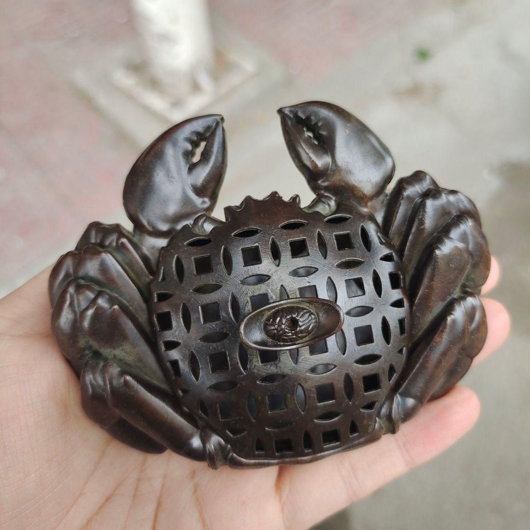 銅 細工 香炉 茶道香炉 装飾工 芸品 置物 銅細工 かに香炉 香道具 装飾品 工芸品 美術品 置物 - メルカリ
