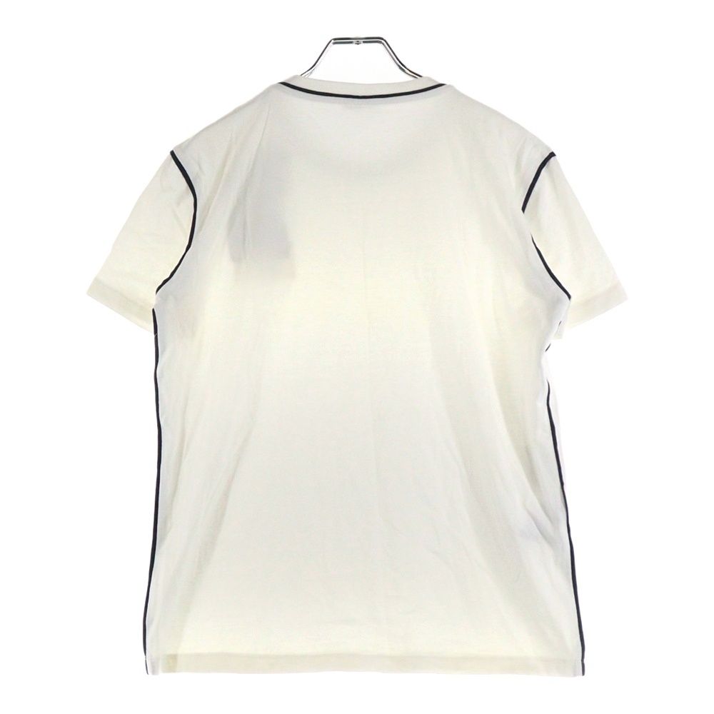 miumiu ミュウミュウ 17 SS ラインストーン 電話モチーフ ワッペンロゴ パイピングデザイン クルーネック 半袖Tシャツ カットソー ホワイト レディース MJM 991