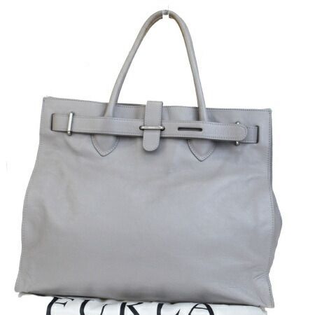 中古】 フルラ FURLA トートバッグ ハンドバッグ グレー レザー 保存袋
