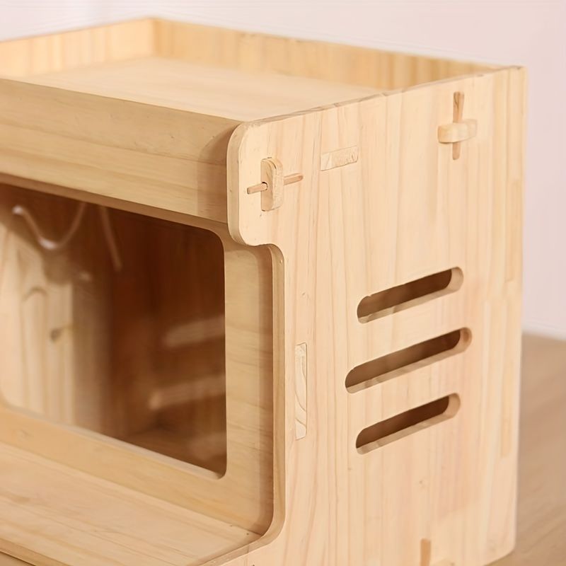 ペット小さなヴィラ固体木製猫ハウス猫睡眠ベッド猫家具屋内猫の巣