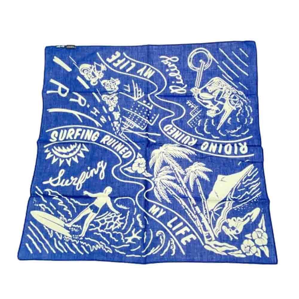 【HOT，新作登場】 NEIGHBORHOOD ネイバーフッド ROUGH AND RUGGED ラフアンドラゲッド NHRR.RUINED C-BANDANA バンダナ ハンカチ ブルー系【中古】 その他