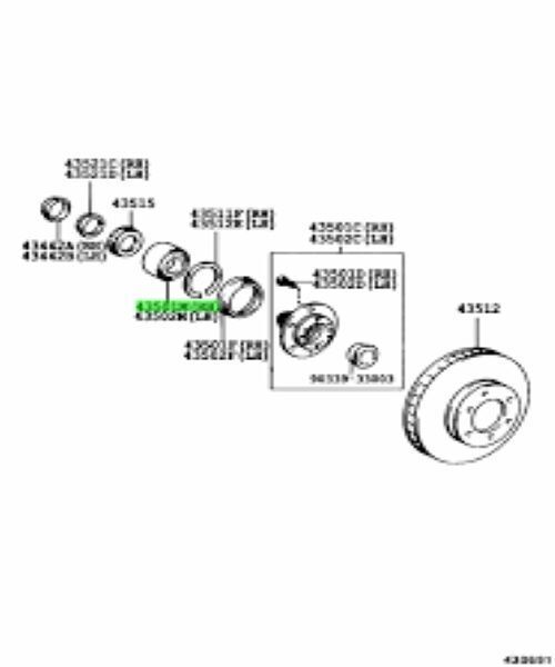 トヨタ セコイア タンドラ フロントアクスル ハブ ベアリング INN LH Front Axle Hub Inner Left Bearing Genuine TOYOTA JDM OEM 純正