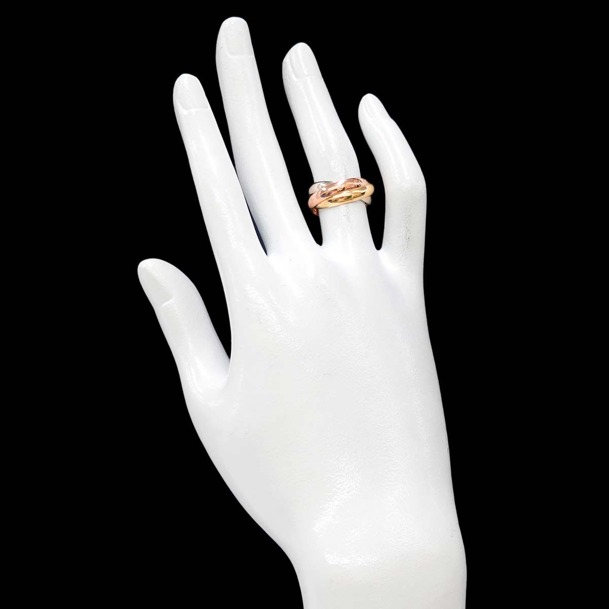 美品 カルティエ CARTIER トリニティ リング TRINITY 50 カルティエ Cartier トリニティ ミディアム MM #49 リング K18