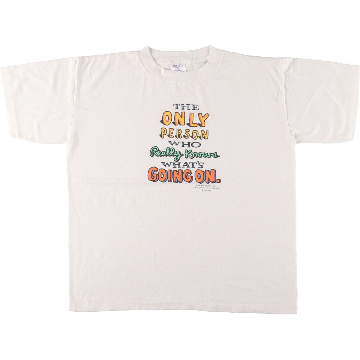 古着 90年代 SHOEBOX GREETINGS メッセージプリントTシャツ USA製 