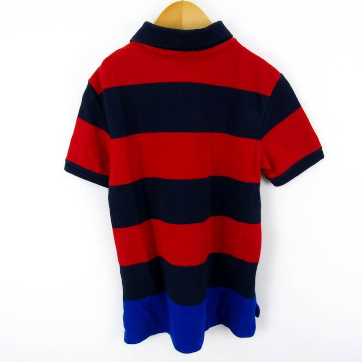 2936　ラルフローレン　刺繍　ロゴ　ボーダー　半袖　ポロシャツ　赤 POLO RALPH LAUREN ポロ ラルフローレン ポロシャツ 半袖