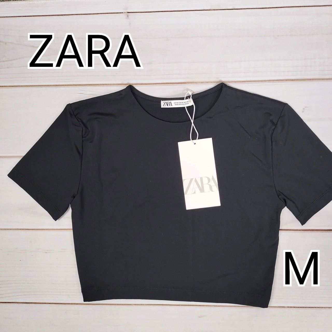未使用 タグ付き ZARA ザラ トップス レディース ショート丈Tシャツ