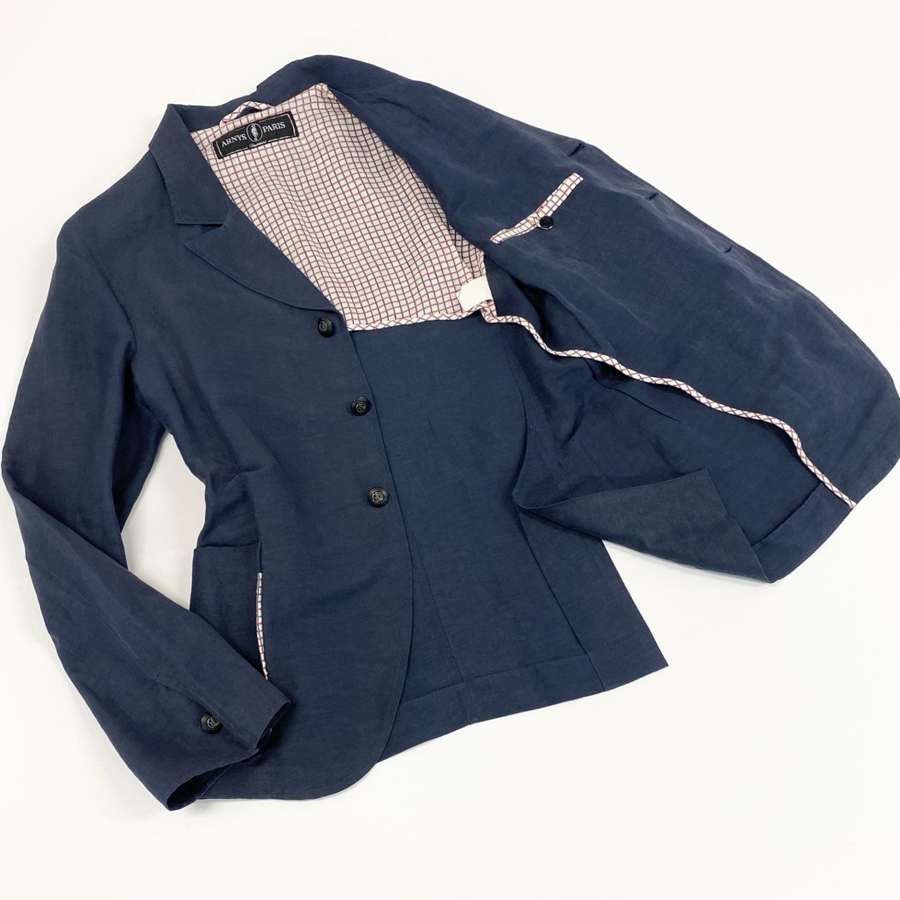 ARNYS アルニス　ネイビー　ニットジャケット ARNYS PARIS インディゴリネンフォレスティエールジャケット