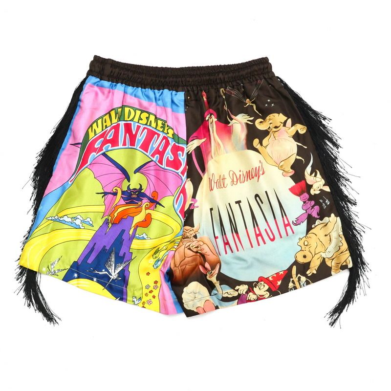 2025SS Stella McCartney × Disney ステラマッカートニー × ディズニー ショートパンツ サイズXXS Fantasia ファンタジア シルクパンツ フリンジ ブランド古着 20250614 RA0022
