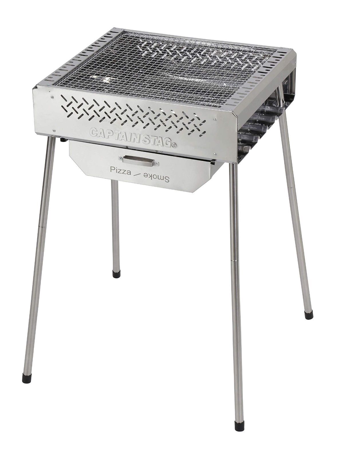 在庫処分 焚火台 ピザオーブン スモーク グリル 1台7役 7Way バーベキューコンロ マルチファイアグリル STAG ステンレス製 収納バッグ付き キャプテンスタッグ CAPTAIN UG-69|UG-2036