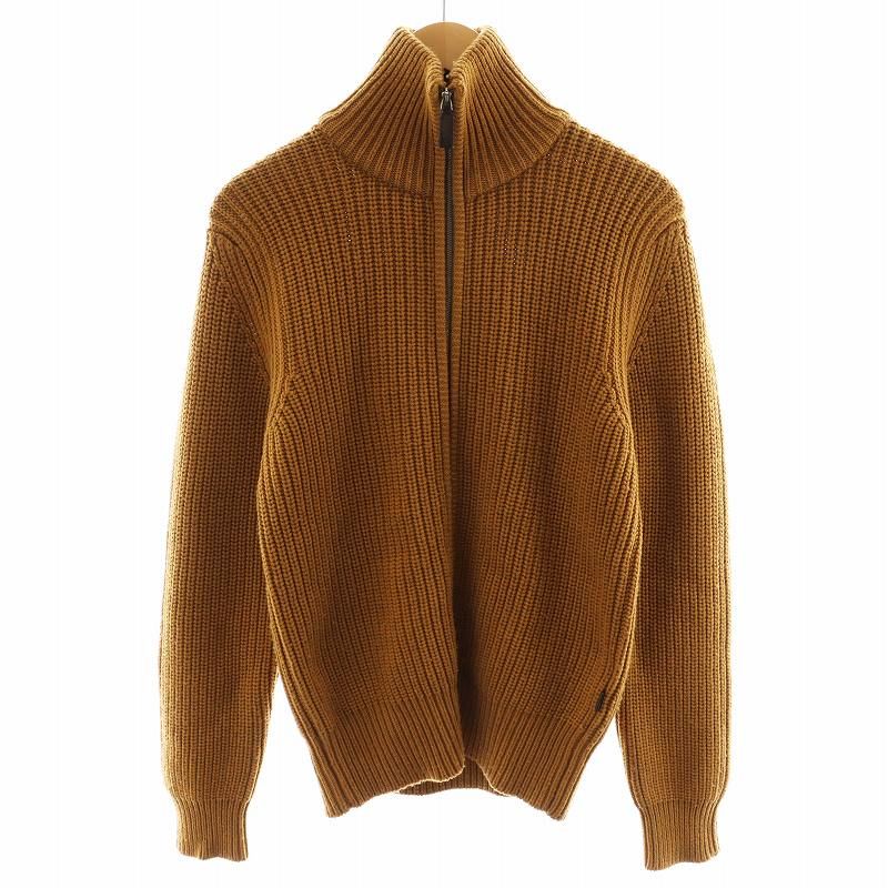 グッチ GUCCI ニットジャケット ジップアップ ウール S 茶 ブラウン /AN2