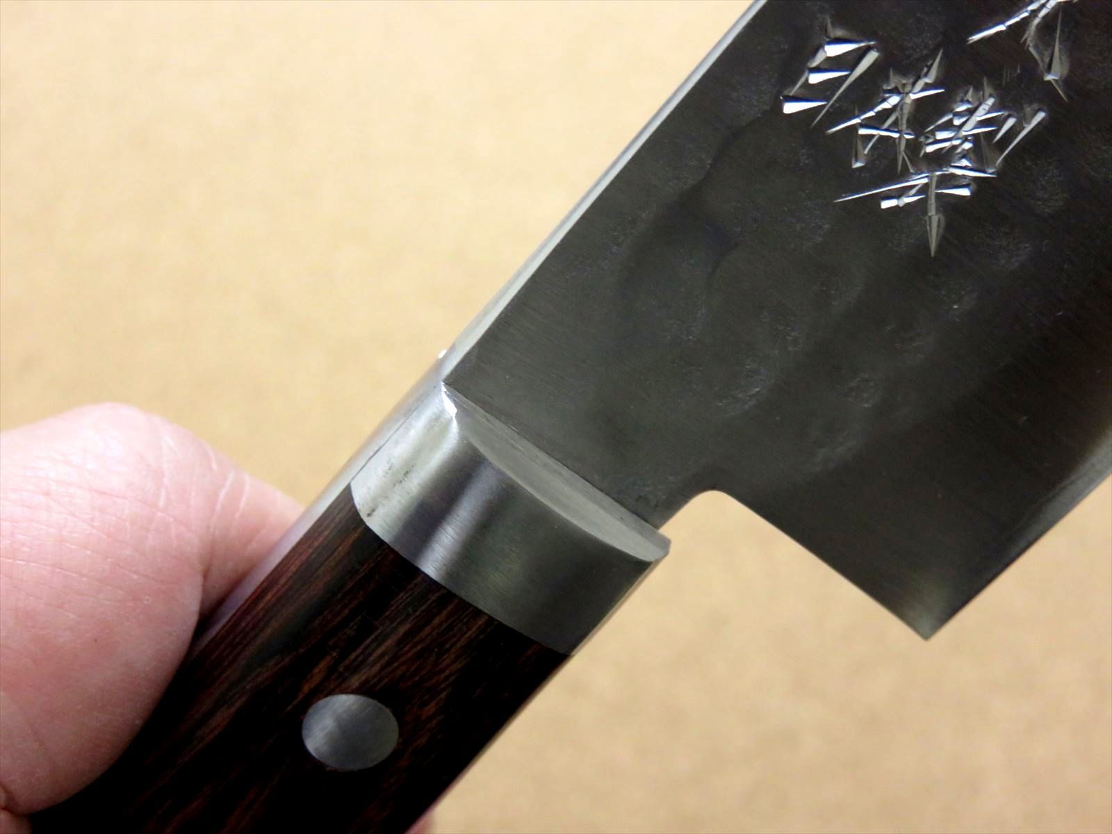 関の刃物 菜切り包丁 16.5cm (165mm) 富士觀 鎚目鍛造 本割込 3層鋼 V金1号 VG-1 口金 両刃包丁 家庭用 野菜切り かつらむき  日本製 - メルカリ