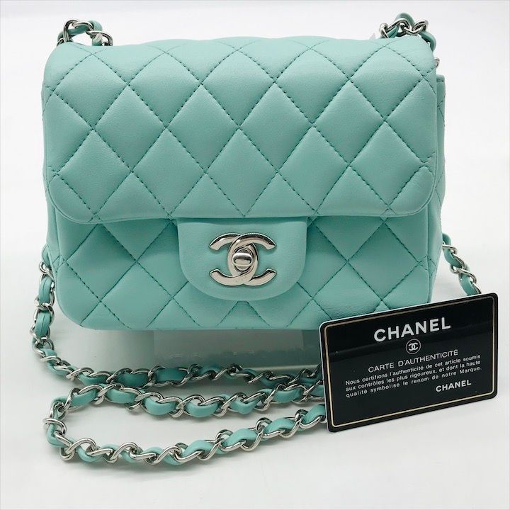 良品 CHANEL シャネル ココマーク ターンロック ラムスキン ミニ 