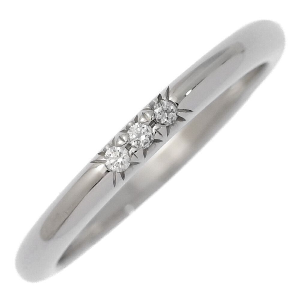 TIFFANY＆Co. ティファニー フォーエバーウェディングバンド 3P･ダイヤモンドリング･指輪 Pt950-3.2g 6.5号 46.5 プラチナ ♀ N レディース 593450
