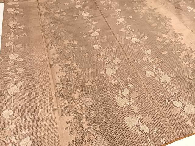 平和屋着物○本場大島紬 7マルキ 葡萄蔦の葉文 正絹 逸品 AAAV9411ph