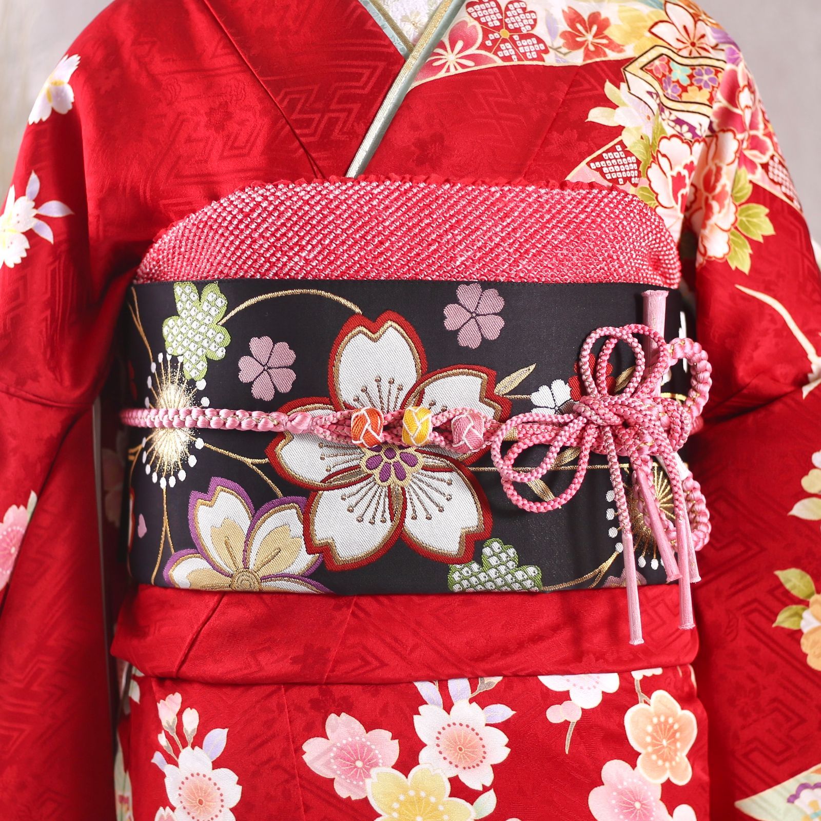 振袖 フルセット 【着付け小物付き】赤 古典 美品 振袖フルセット 振袖