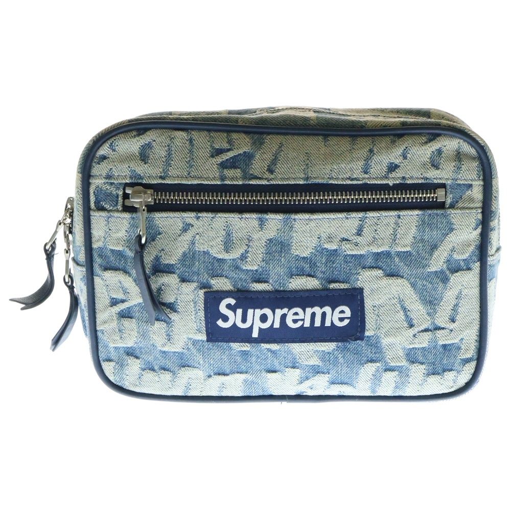 SUPREME シュプリーム 22SS Fat Tip Jacquard Denim Waist Bag ファットティップジャカードデニムウエストバッグ ショルダーバッグ ブルー