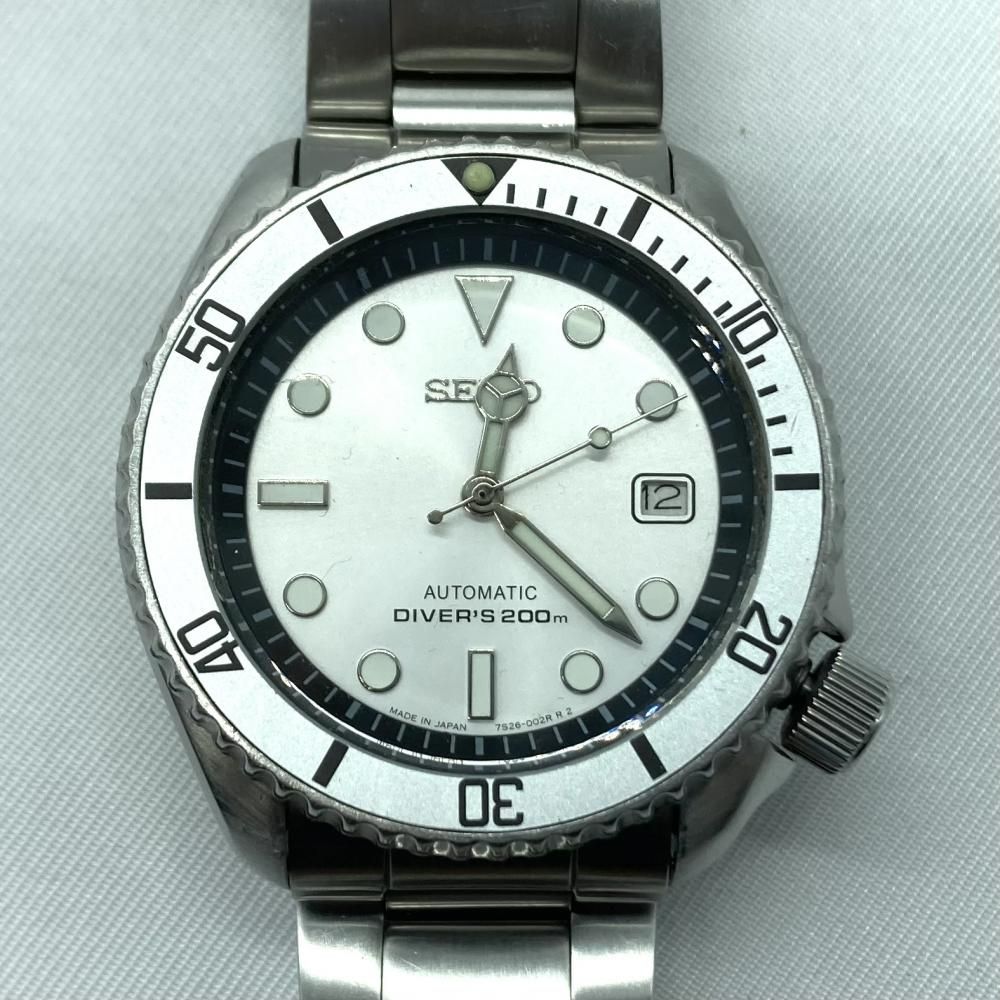 【中古】SEIKO ダイバーズウォッチ 白文字盤 自動巻き 7002-7000 セイコー シルバー×ホワイト 7S26-002R[19]