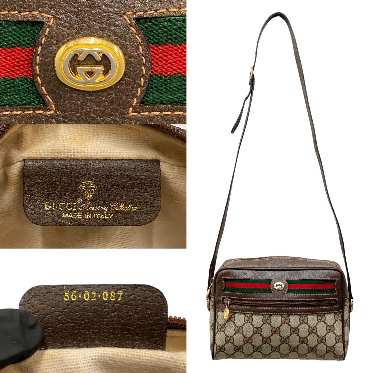 極 美品 GUCCI グッチ オールドグッチ ヴィンテージ シェリーライン GG