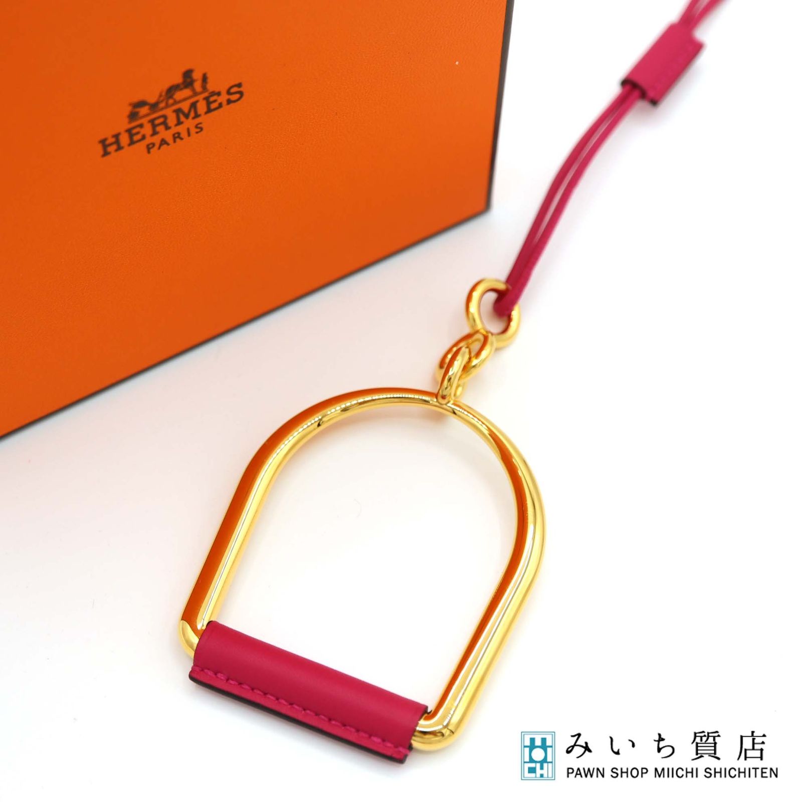 HERMES エルメス ネックレス エリタージュ エスケトル GM ピンク 