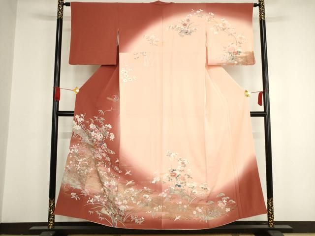 平和屋着物○訪問着 作家物 立波草花文 金彩 正絹 逸品 CAAW3839vf