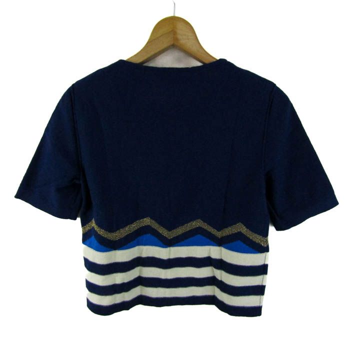 SONIA RYKIEL ポロシャツ S 半袖ニット ボーダー ストライプ ソニアリキエル ニット トップス 半袖 セーター ボーダー柄