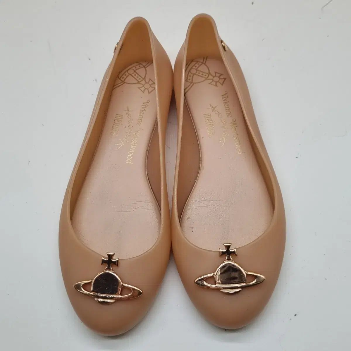 Vivienne Westwood Melissa フラットシューズ　23.5 melissa× VivienneWestwoodフラットシューズ ブラウン美品 Vivienne