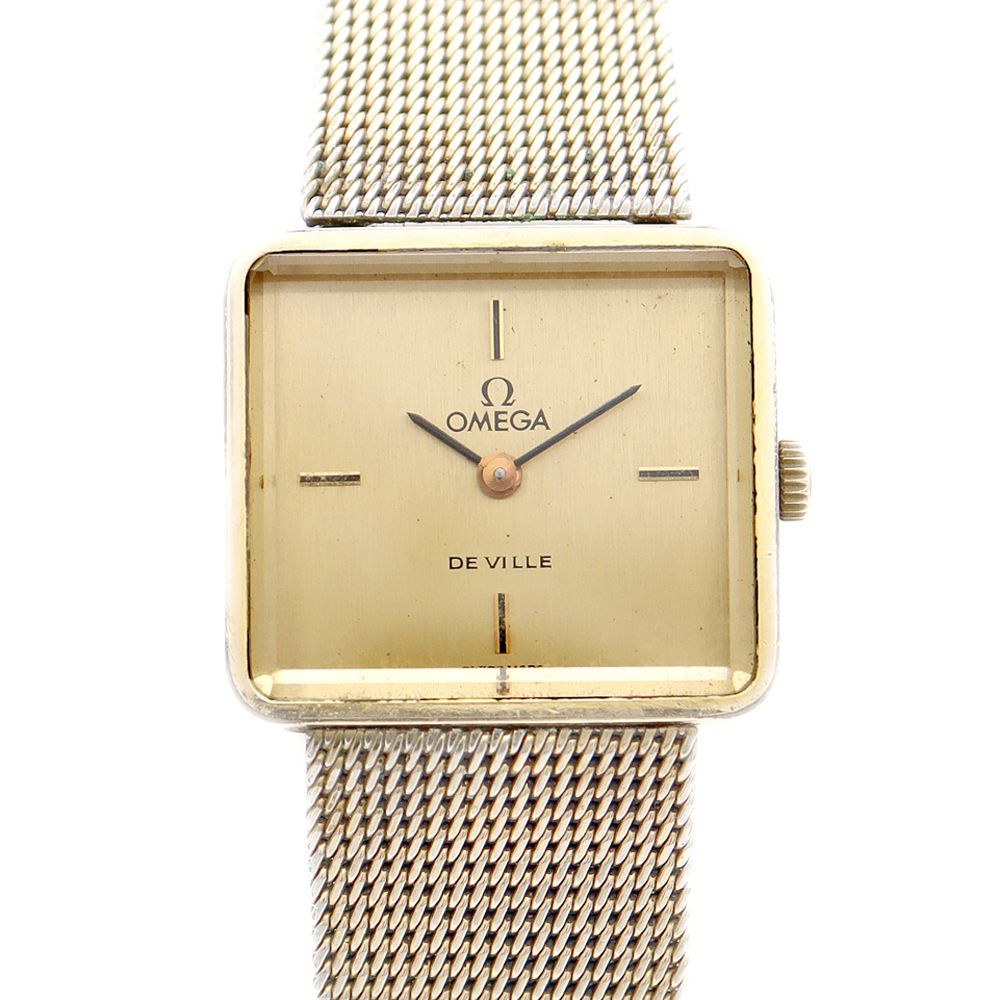 ☆オメガ Ω/DeVille デビル☆手巻き☆ゴールド文字盤