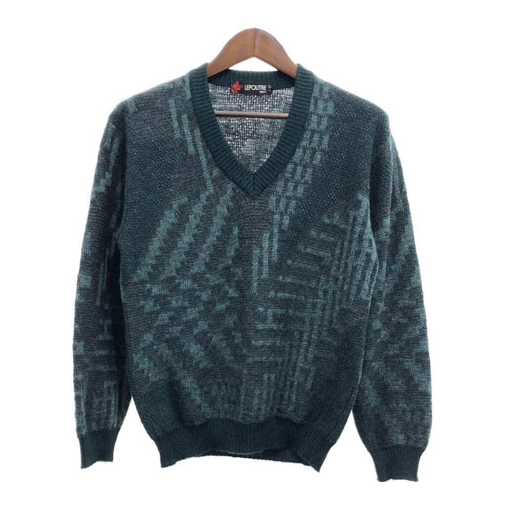 90年代 フランス製 LEPOUTRE Vネック ウール ニット セーター 90年代 フランス製 LEPOUTRE Vネック ウール ニット セーター