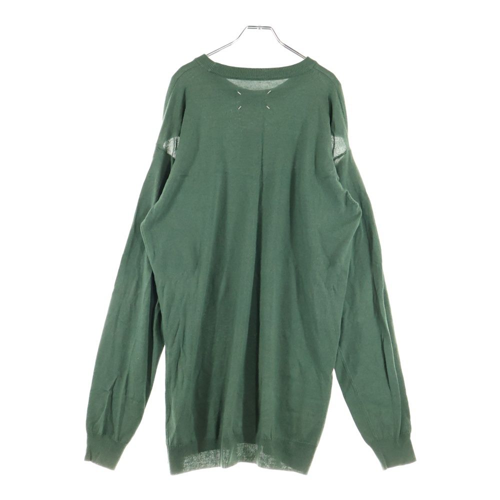 Maison Margiela メゾンマルジェラ 20SS Wool One Peace ショルダーカットオフ クルーネック ウールニットワンピース グリーン レディース S51CU0169 S17248