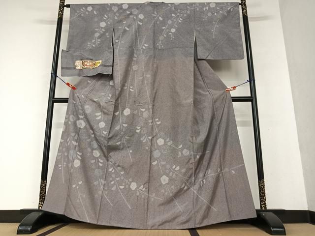 平和屋着物○本場縞大島紬 本場染大島紬 訪問着 枝梅文 金彩 武島織物  