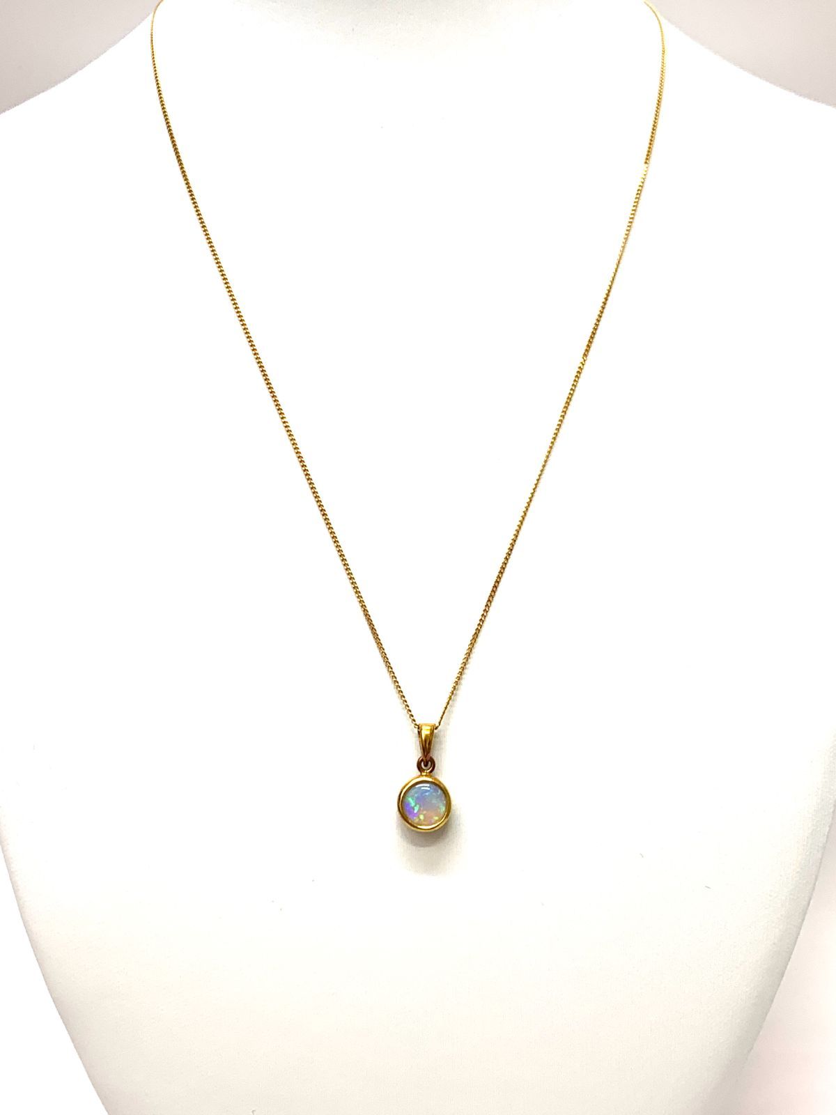 K18 コレクション 丸型オパール ネックレス ペンダント 40cm 2.2g