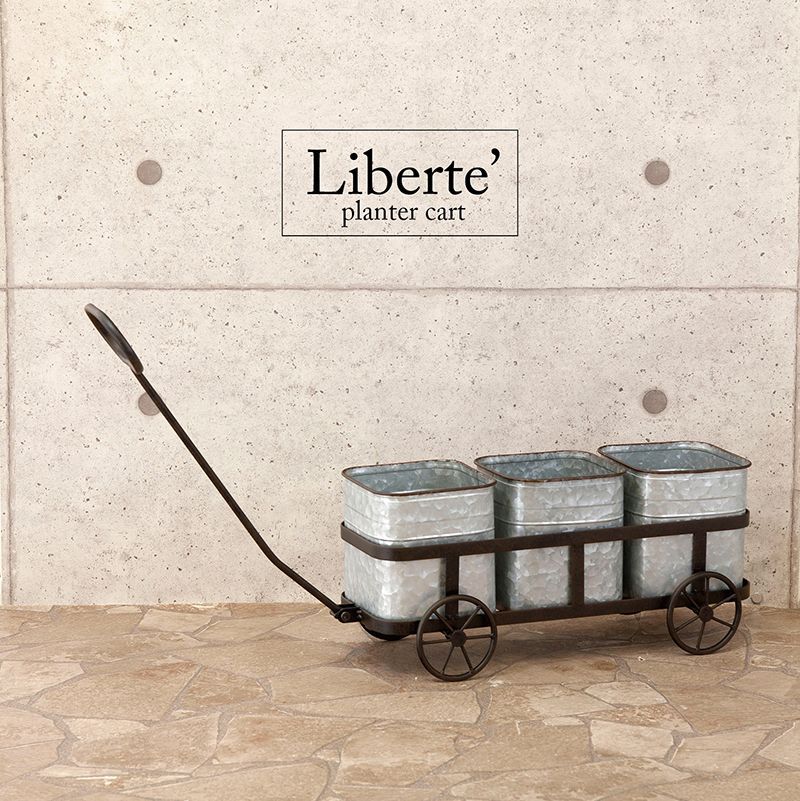 プランター　ガーデニング　園芸　植物　花　フラワー　Liberte　リベルテ　ブリキプランターカート　インテリア小物　AK